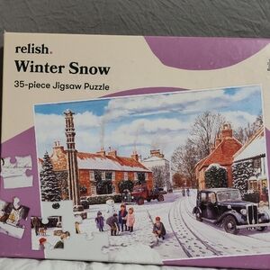 🔥 2/$25 Relish "Winter Snow" Senior Jigsaw Puzzle, 35 Large Pieces